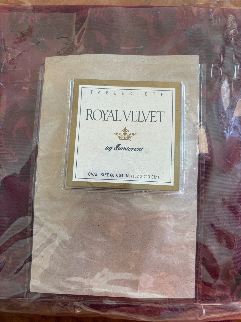Burgundy Oval Tablecloth
